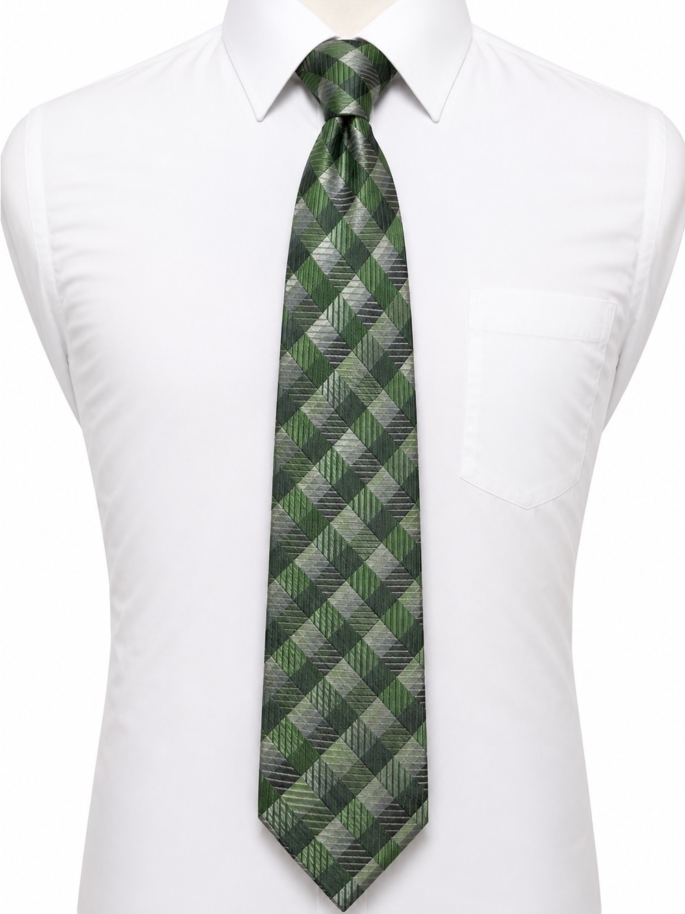 Kenneth Cole Reaction Green Geometric Woven Classic Men’s Tie